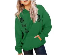 Robe Pull Fille,Sweatshirt à Capuche élégant pour Filles avec Design imprimé Unique et Poche Frontale pour Une Tenue décontractée et des activités de Plein air (Green, 11-12 Years)