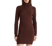 Tommy Jeans Robe-Pull Femme Essential avec Col Roulé, Marron (Rich Brown), L