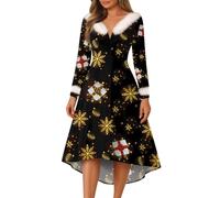 Robe Pull Noel Femme Ceremonie Longues Manches Vintage Soirée Robe Mere Noel Fetes Sequins Manche Costume Noël Nouvel Ronde Longue Tenue Orientale Chic Tenue Paillette Femme XL