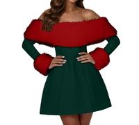 Robe Pull Noel Femme Chic Et Elegant,Robe De SoiréE FéMinine Confortable en Coupe TrapèZe Mi-Longue pour Occasions Festives Et Tenue De Vacances éLéGante avec Style DéContracté Et Design Polyvalent