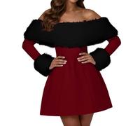 Robe Pull Noel Femme Chic Et Elegant,Robe De SoiréE FéMinine Confortable en Coupe TrapèZe Mi-Longue pour Occasions Festives Et Tenue De Vacances éLéGante avec Style DéContracté Et Design Polyvalent