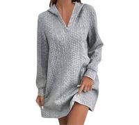 Robe Pull pour Femme Pull Automne Et Hiver Chaud Grande Taille Robes Manches Longue Jupe Mini Tunique Robe À Capuche pour Femmes Sweats Tenues Élégante Festival Outfit Dress Décontracté Respirant