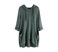 Robe pull pour femme - Sweat à capuche léger à manches longues - Style décontracté - Tunique ample avec poche - Robe à manches longues 2024, ag, 3XL