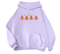 Robe pull sweats à capuche et sweatshirts mignons et à la mode pour filles conviennent aux adolescents chevaux pulls femmes, Violet clair, M