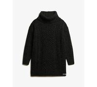 Robe pull torsadée à col roulé femme Superdry Noir S