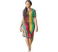 Robe Rasta jamaïcaine 100% Coton, Robe Fendue en Maille Transparente pour Femmes, Multicolore, Noir, Rouge, Vert, Jaune, Style Hip-hop, idéale pour boîte de Nuit, Style Work, Robe midi Rasta