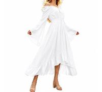 Robe Renaissance Femme,Robe Longue MéDiéVale à éPaules DéNudéEs Et Manches éVaséEs Taille Empire IdéAle Pour Une SoiréE D'Halloween
