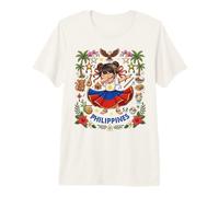 Robe représentant Le Drapeau des Philippines pour Fille avec Inscription Hibiscus Pride Heritage T-Shirt Haut de Gamme