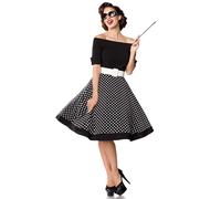 Robe Rétro À Pois Avec Jupe Évasée Ajustée Avec Fermeture Éclair Style Vintage