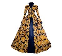 Robe Rétro Médiévale Femme Grande Taille Manches Trompette Robe Reine Femmes Victorienne Médiévale Renaissance Gothique Maxi Robes Vintage Deguisement Carnaval Halloween Cosplay Fête Pas Cher