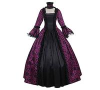 Robe rétro Médiévale Femme Renaissance Robes Grandes Tailles Medievale Rétro Manches Trompette Reine Victorienne Gothique Robe Maxi Carnaval Halloween Fête Cosplay Carnaval Victorie Dress Pas Cher