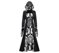 Robe rétro médiévale pour femme - À manches trompette - Style victorien, Renaissance, gothique - Costume de carnaval, de princesse - Pour les fêtes, Halloween