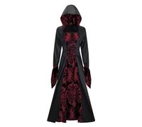 Robe rétro médiévale pour femme - À manches trompette - Style victorien, Renaissance, gothique - Costume de carnaval, de princesse - Pour les fêtes, Halloween