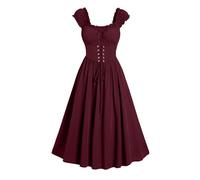 Robe Rétro Médiévale pour Femme Victorienne Steampunk Gothique Vintage Medievale Steampunk MéDiéVal Femmes DéGuisement Victorienne Dress Halloween Renaissance Princesse Vêtements Médiévaux Costume