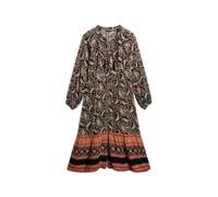 Robe Robe mi-longue imprimée manches longues femme Superdry Noir S