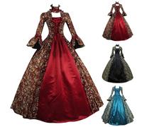 Robe rococo des années 1800 pour femme - Robe de bal médiévale victorienne en dentelle à manches cloches - Robe de bal pour adultes - Renaissance - Halloween - Costme - Vintage - Pour thé, bal, bal
