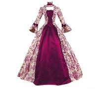 Robe rococo rétro pour femmes - Robe victorienne du 18e siècle pour femmes - Robe de bal royale - Robe de bal de fin d'année, style Renaissance, gothique, médiévale pour femmes - Manches longues