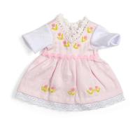 Robe rose Bigjigs Toys (petite) | vêtements poupées souples | jolie robe à fleurs à volants pour peluche | accessoires de poupée chiffon | cadeau pour filles & garçons dès 2 ans