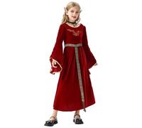 Robe Rose De Princesse Fille 6 Ans Costume Papillon Enfant médiévale pour Filles, Costume d'halloween, Robe de fête européenne, Tenue décontractée Cosplay Ferme Enfants 5 à 12 5f20