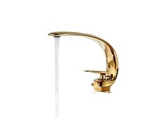 Robe Rose Gold Bassin Robinet Moderne Salle de Mélangeur Touper Brass Simple Poignée Hole Grue for salle bain, économe en eau(Rose gold)