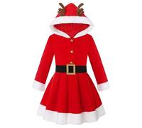 Robe rouge de Père Noël - Jolie robe Cosplay de Noël rouge pour 3 à 15 ans | Robe Cosplay de Noël pour déguisements, jeux de rôle, banquets, danses étudiantes, est