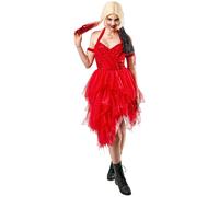 Rubie's Déguisement femme Harley Quinn – Robe rouge et 2 brassards – Taille M