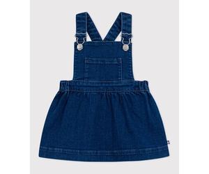 Robe salopette bébé en denim à bretelles réglables Petit Bateau - bleu - Taille 6 mois 6M bleu