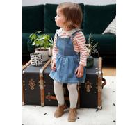 Robe salopette bébé en denim bretelles volantées stone 36M(97CM)