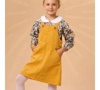 Robe salopette hiver en velours lola jaune 11/12A