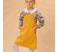 Robe salopette hiver velours lola jaune 5/6A