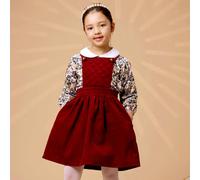 Robe salopette velours ecolière bordeaux 14/16A