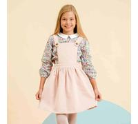 Robe salopette velours ecolière rose pastel 11/12A