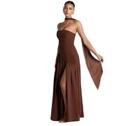 Robe sans bretelles pour femme : robe d'été chic avec épaules dénudées, housse de costume douce et confortable | Idéal pour les mariages, la plage, les rendez-vous, les vacances, les séances photo