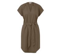 Robe sans manches en lin mÃ©langÃ© imprimÃ©e sur toute la surface et froncÃ©e femme s.Oliver Marron 48