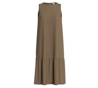 Robe sans manches en viscose imprimÃ©e all-over et froncÃ©e col rond coupe droite teck femme s.Oliver Marron 46