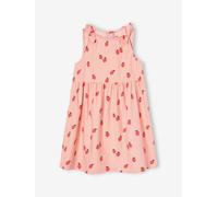 Robe sans manches imprimée à nouettes fille rose poudré 4A