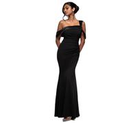 Robe satin asymÃ©trique femme Goddiva Noir 36