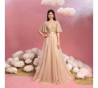 Robe sequin élégante pour adolescentes, avec manches à volants et jupe évasée en tulle moelleux - le choix parfait pour le bal de fin d'études 14Y,13Y,16Y,15YSequins