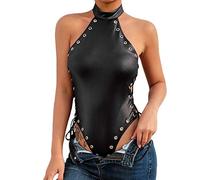 Robe Sexy Cuir Latex Et Vernis Érotiques Costume Femme Érotique Ensemble Combinaison Guepiere Mini Jupe Noire Courte sous Vêtements Tenue Adulte Lingerie Ultra Sissy Bodysuit Saint Valentin De Fete