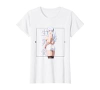 Robe Sexy Waifu Anime Girl Cheveux Blancs Style Japonais T-Shirt, Femme, Blanc, 3XL