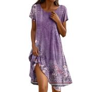 Robe Short-Robe Fluide Et DéContractéE à Imprimé Floral pour Femme, IdéAle Au Quotidien Ou pour Les FêTes. Coupe Ample Et Confortable, IdéAle pour Le Printemps Et L'éTé.