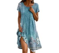 Robe Short-Robe Fluide Et DéContractéE à Imprimé Floral pour Femme, IdéAle Au Quotidien Ou pour Les FêTes. Coupe Ample Et Confortable, IdéAle pour Le Printemps Et L'éTé.