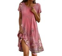 Robe Short-Robe Fluide Et DéContractéE à Imprimé Floral pour Femme, IdéAle Au Quotidien Ou pour Les FêTes. Coupe Ample Et Confortable, IdéAle pour Le Printemps Et L'éTé.