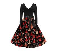 Robe Soiree Femme Chic, Longue Lingerie Robe de Fete, Adulte Renne Sequin Fête sous Taille Jour Rouge Hiver Vetement Moche Tenue Nouvel an, Jupe de Noel Femme, 5XL