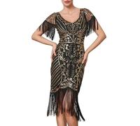 Robe Soiree Femme- Robe Sexy Chic De SoiréE éLéGante OrnéE De Sequins De Franges Et De Perles en Tulle IdéAle pour Une SoiréE Formelle Un Bal De Promo Ou Un DîNer De Gala Casual
