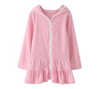 Robe Soiree Fille - Garde-Robe Estivale pour Filles Robe de Plage légère et Couvre-Bain zippé avec Capuche Absorbant Parfait pour Enfants dès Le Jour Bord de l'eau et après la baignade