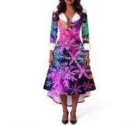 Robe Soirée Longue Lutin de Noel Deguisement Robe Pull Femme Deguisement Mariée Lumineux Noel Velours Orientale Ronde Bal Nouvel Longues Manches Sexy Sequin Mariage Déguisement Noël Femme XXL