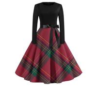 Robe Soirée Noel Manches Longues Élégante Renne Cadeau Femme Soiree Deguisement Scintillante Festive Paillette Grossesse Cadeau Pere Noel Robe Femme Chic Et Elegant Grande Taille B-Rouge XL