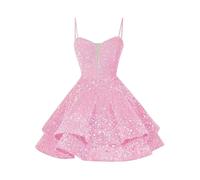 Robe Soiree Paillette Femme, Robe De Cocktail Femme Mariage, VêTements De SoiréE Women Grande Taille, Tenue De Bal Sexy Courte Bretelles Spaghetti Fin D'AnnéE Brillante Princesse Bal