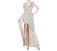 Robe Soiree Paillette Femme Robe De SoiréE Longue pour Mariage, VêTements De SoiréE Grande Taille ÉLéGante Col en V DéTails Creux Parfaite pour FêTes Cocktails éVéNements